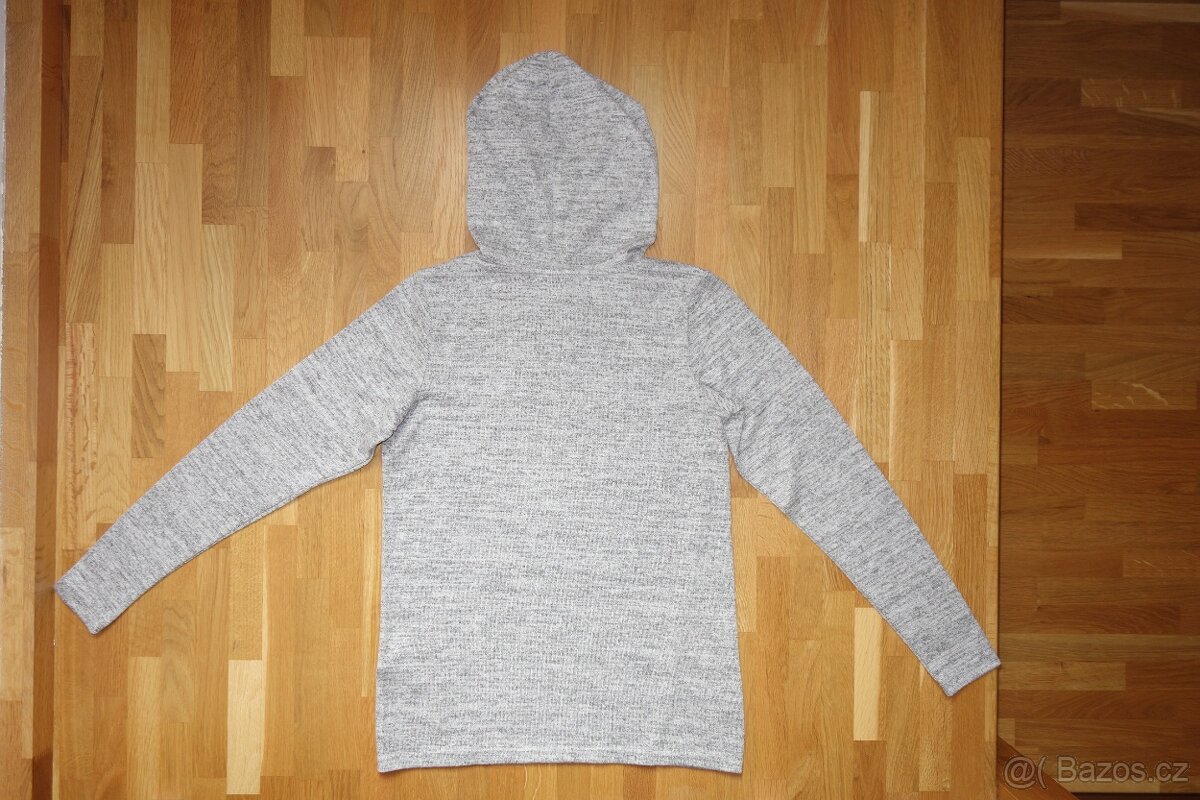 Dívčí šedá mikina s kapucí a flitry vel.146/152 - 7