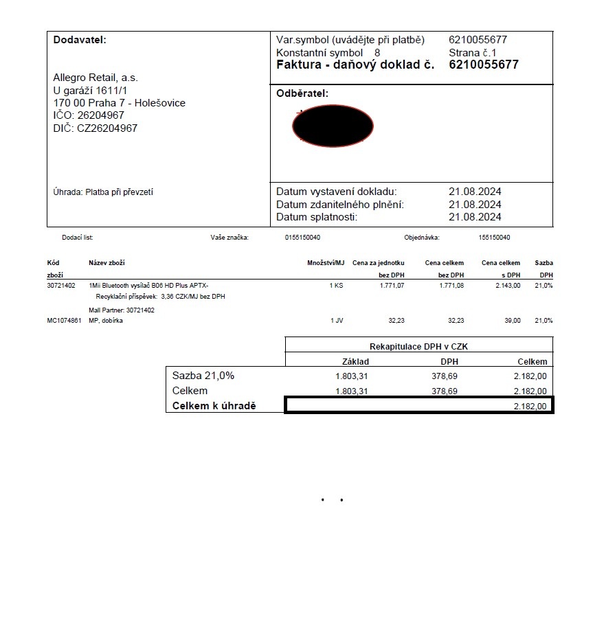 Bluetooth přijímač 1Mii B06 HD Plus APTX-HD (LDAC) - 7