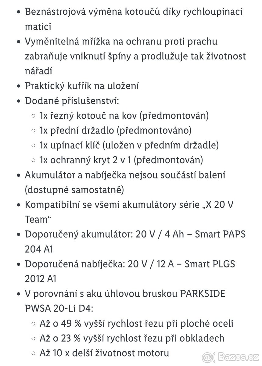 Aku bruska peformance 125 užší čelo - 7