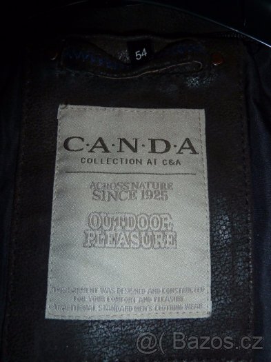 hnědá pánská kožená bunda Canda - 7