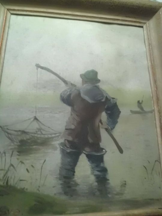 Starý Obraz - Olej - RYBÁŘ - Jan Hlava - 7