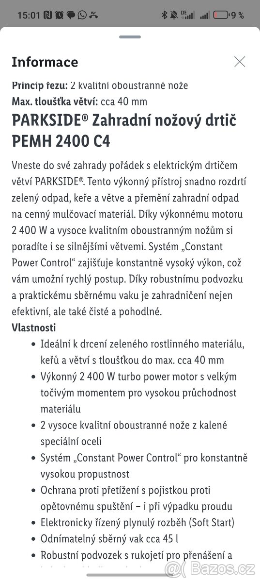 Drtič větví parkside - 7