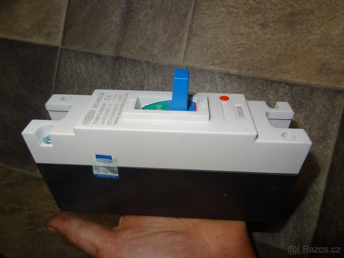 200A 250V DC 1P JISTIC odpojovac pro FVE baterie akumulatory - 7