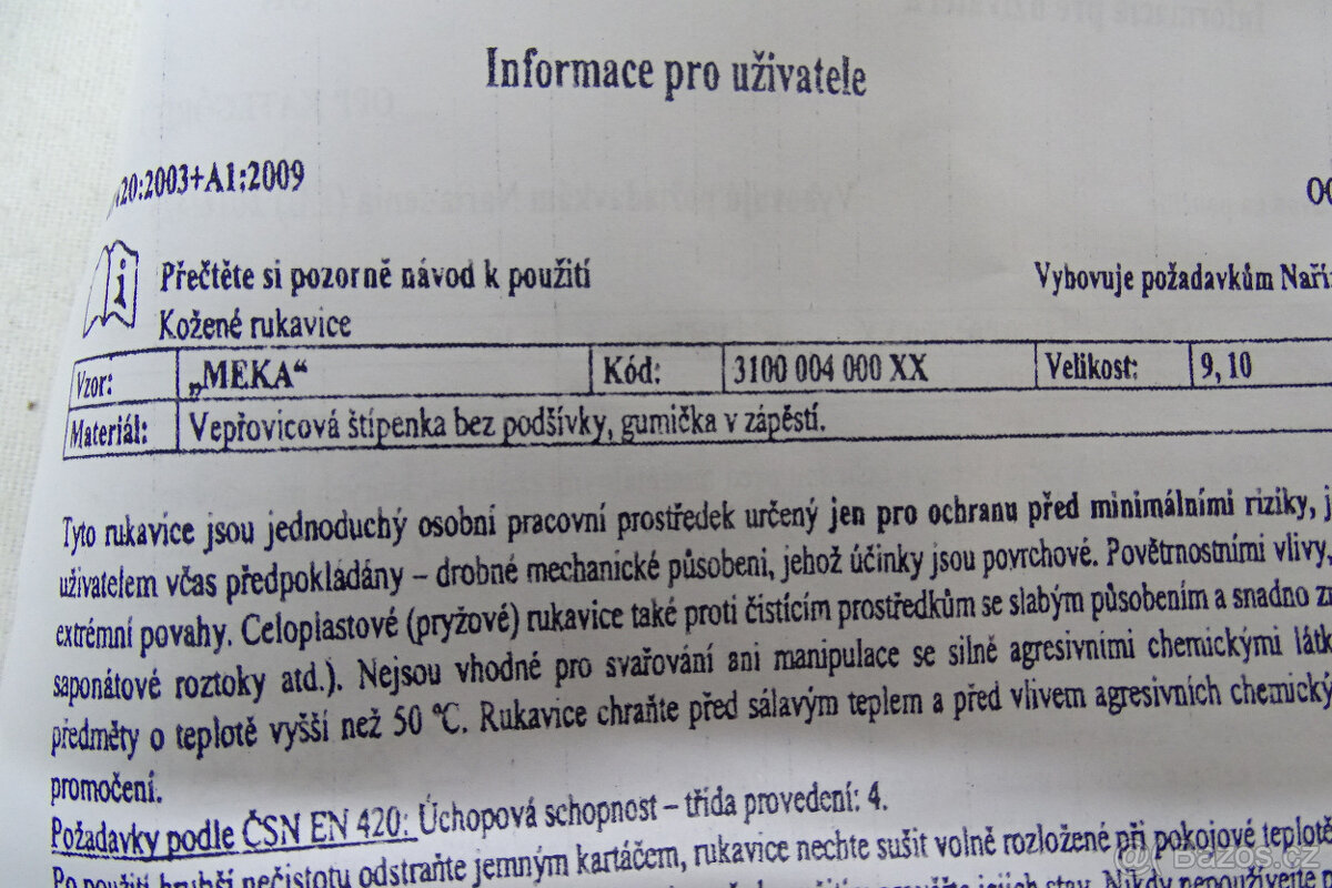 Pracovní rukavice CXS vel.10 - 7