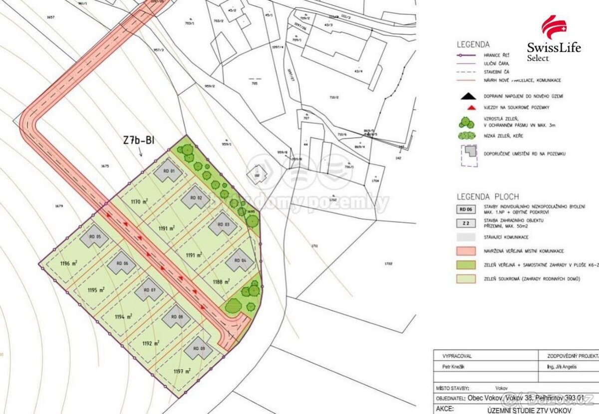 Prodej stavebního pozemku 1196 m2, Vokov - 7