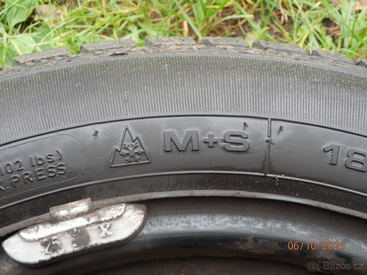 2xObutá zimní kola ŠKODA RAPID 15tky ET 38 185/60 R15 2x5,5 - 7