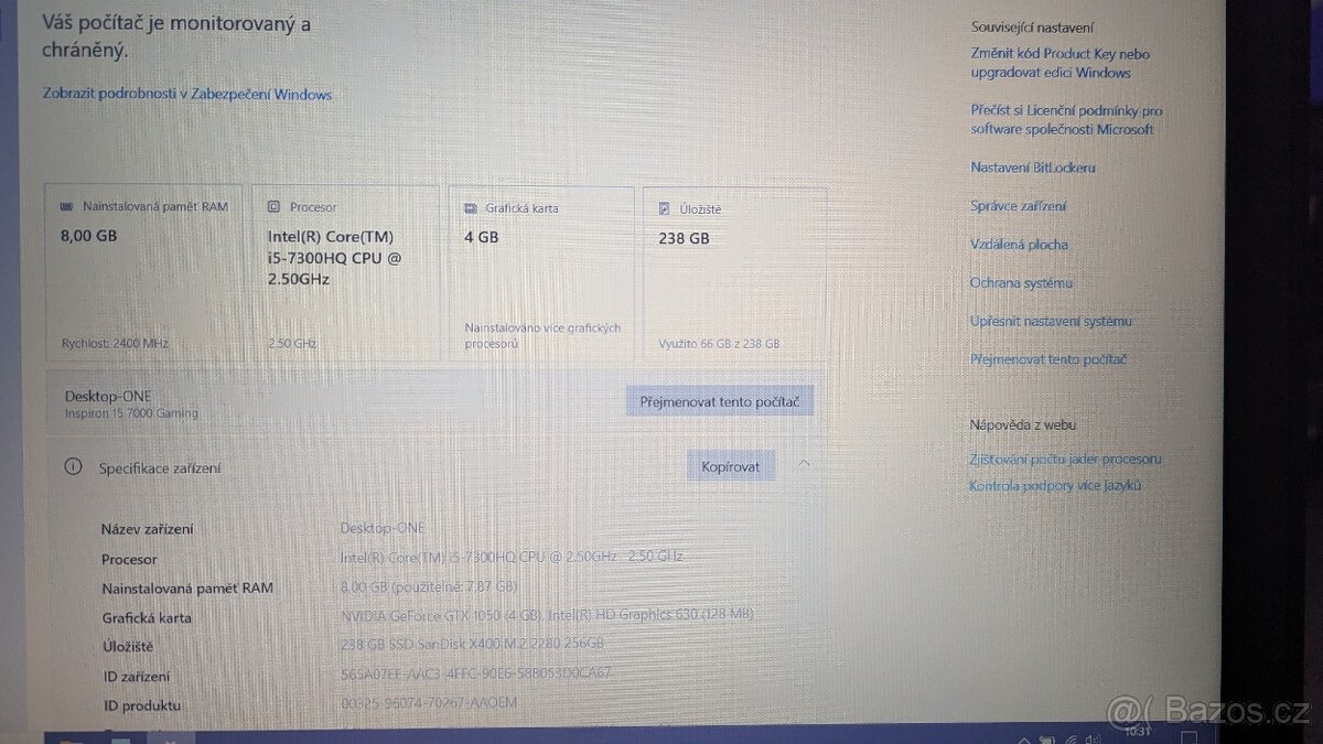 Prodám NTB Dell Inspiron 15 - 7