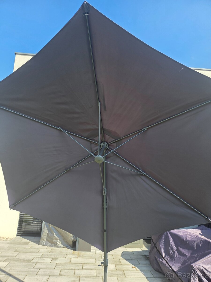 Slunečník Santorini Ø 300cm šedý - 7