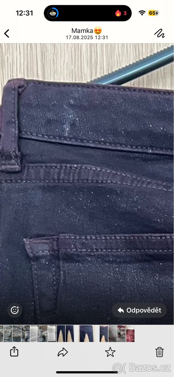 Dámské tmavé vínové džegíny - 7