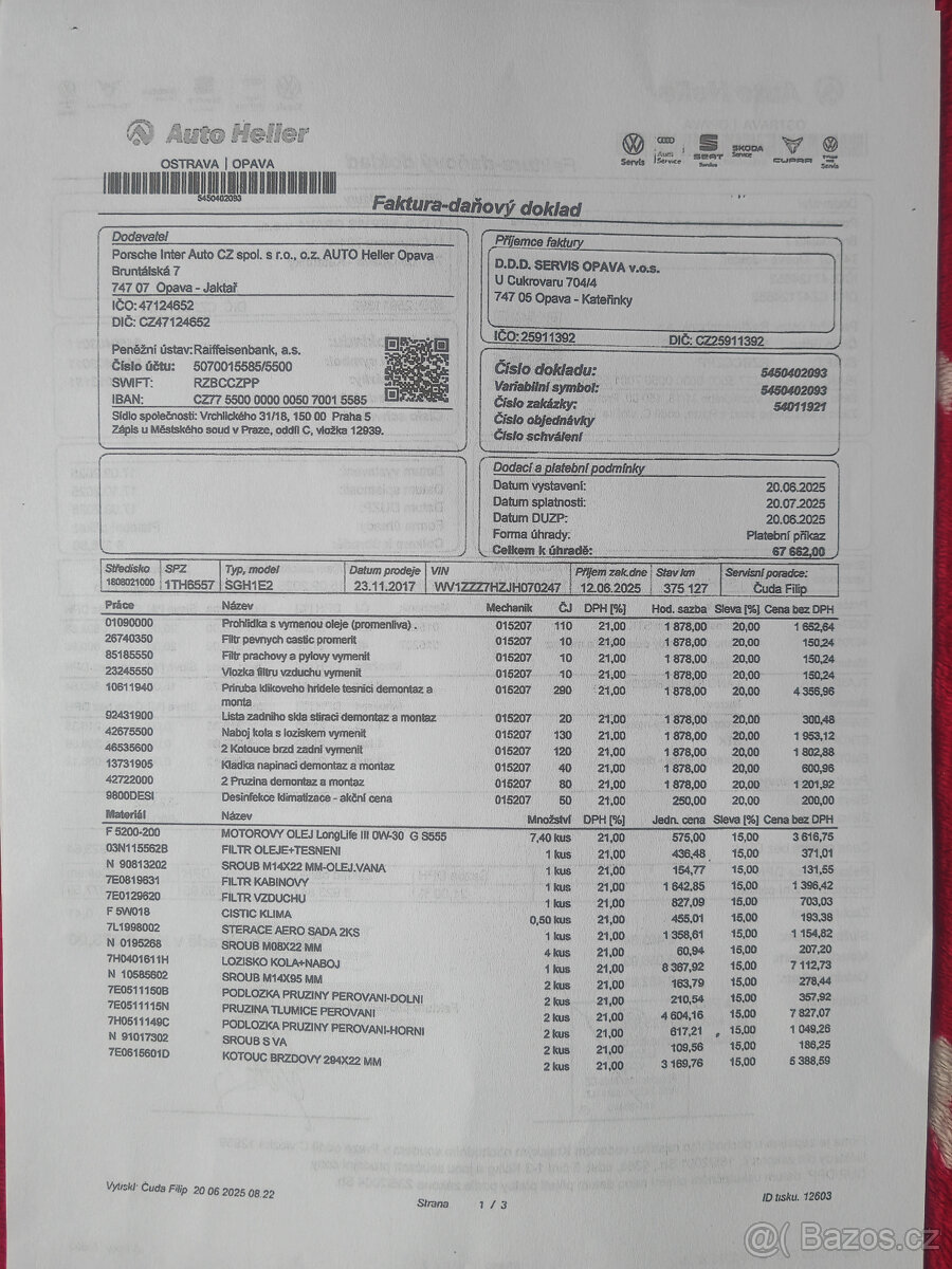 Transporter 2018 CZ Kup Servis za 220tis. Kč Serviska 2.0td - 7