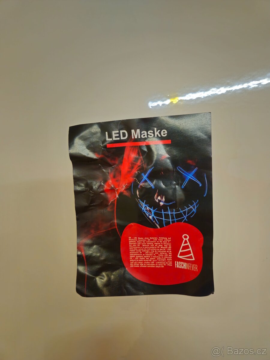 LED strašidelná maska červená - modrá - 7