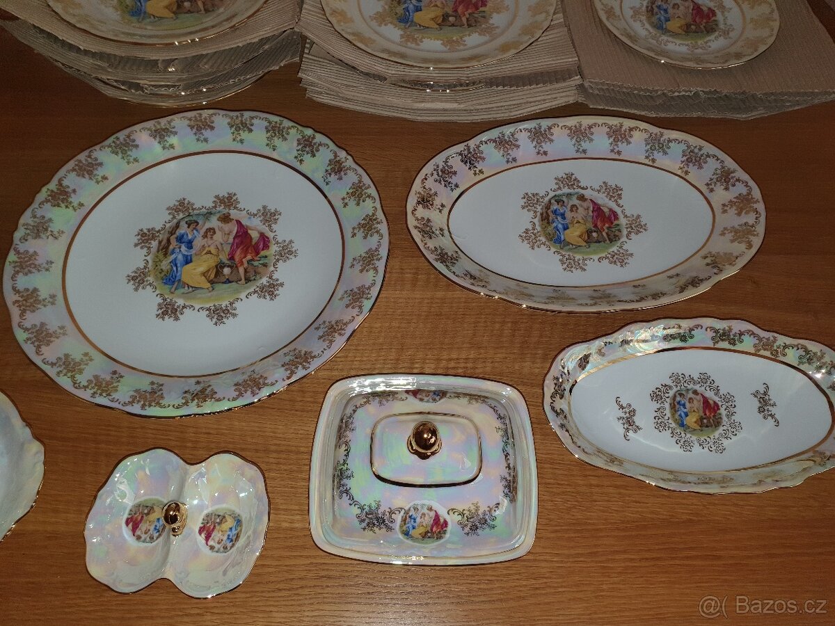 Jídelní servis perleťový listr Tři grácie - 7