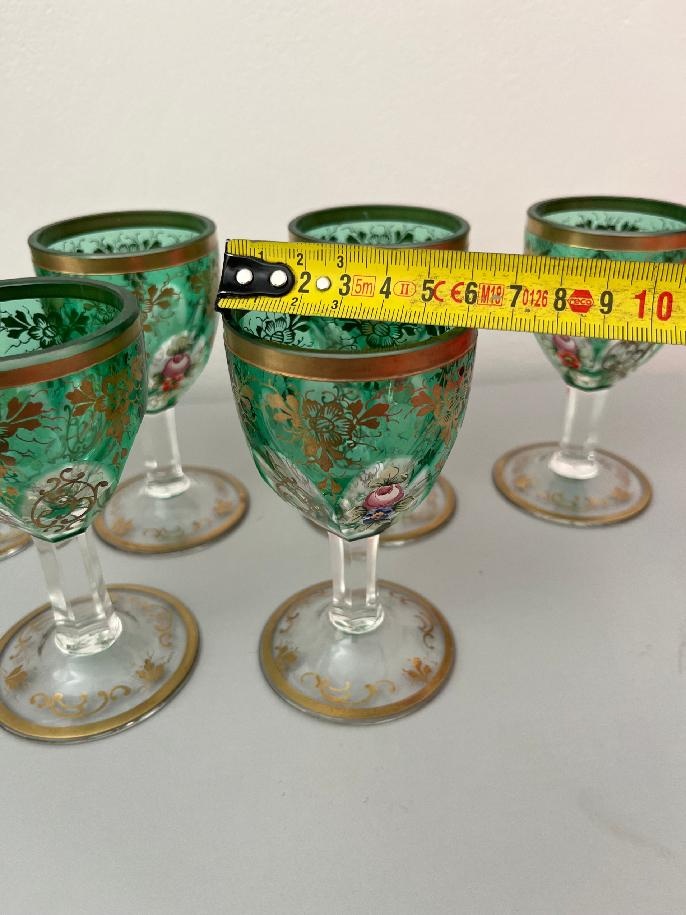 malované zelené skleničky - 7