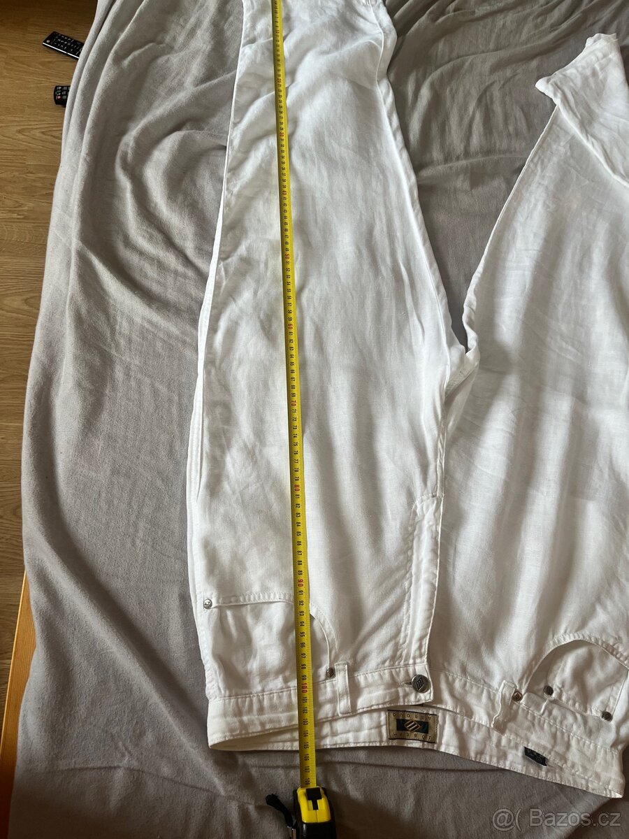 Letní pánské kalhoty 100 %len - 7