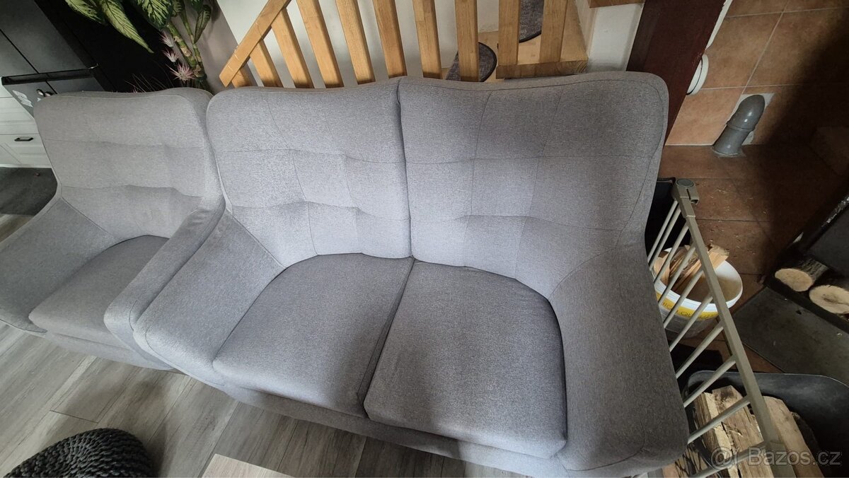 Gauč / pohovka / dvojsedák s křeslem - 7