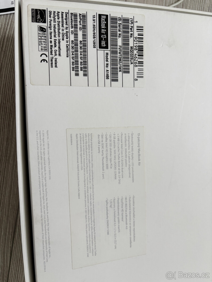 MacBook Air 13” 2017, TOP STAV, 8Gb RAM, 128Gb SSD + 256SD - 7