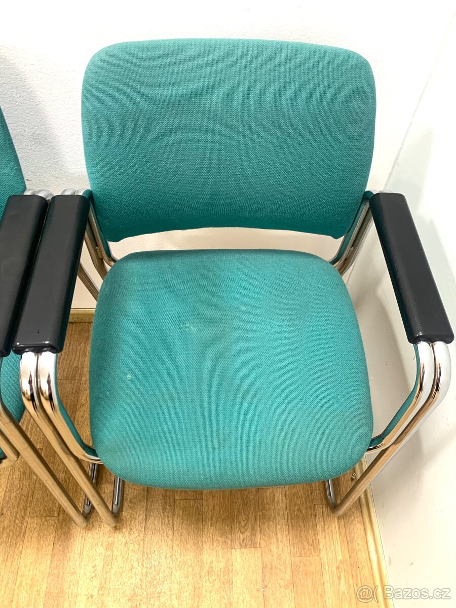 Retro židle / křesílka 80. léta chrom - 7