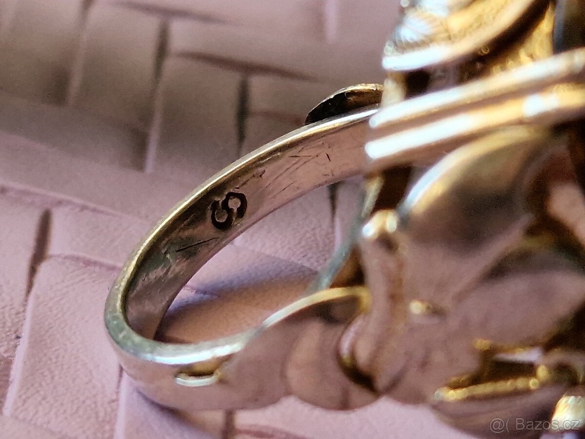 ⭐ KRÁSNÝ MASIVNÍ STŘÍBRNÝ PRSTEN 925/1000 ⭐ - 7