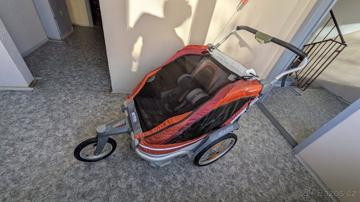 vozík pro dvě děti - chůze/běh/kolo - 7