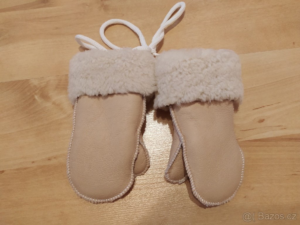 Set kožené rukavičky a botky s ovčí vlnou - 7