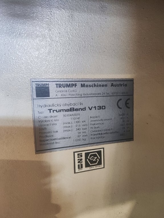 Ohraňovací lis 3m TRUMPF TrumaBend V130 - prodám - 7