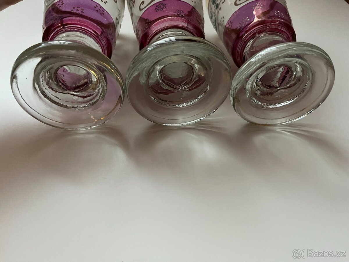 Starožitné grogovky, malované, 3 ks - 7