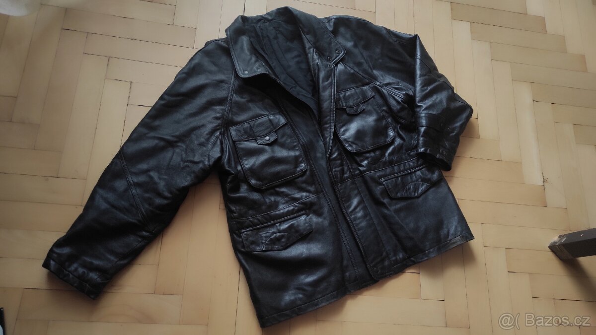 Kožená bunda černá vel. XL/XXL - 7