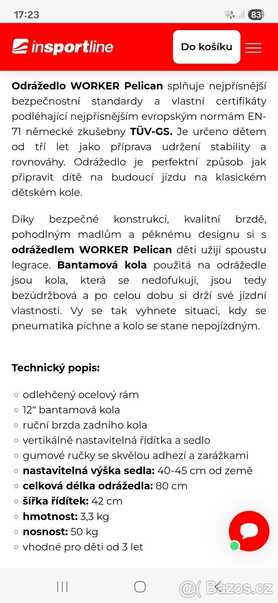 Odrážedlo Worker Pelican s brzdou - 7