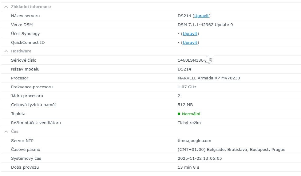 Synology DS214, 2x 3TB HDD (bez HDD cena 2.800,-) - 7
