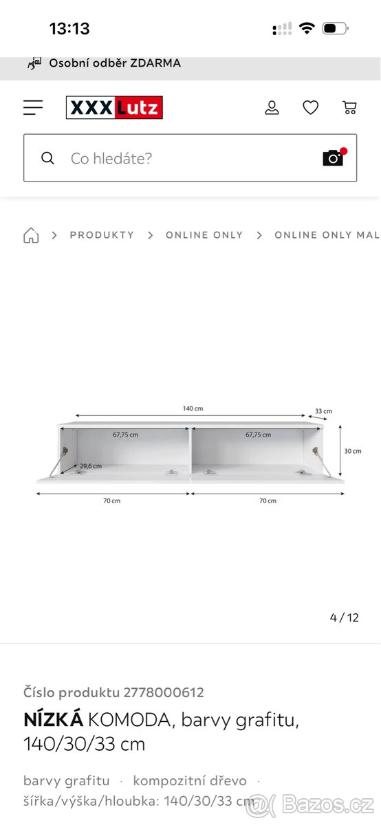 Černý TV stolek s LED podsvícením - 7