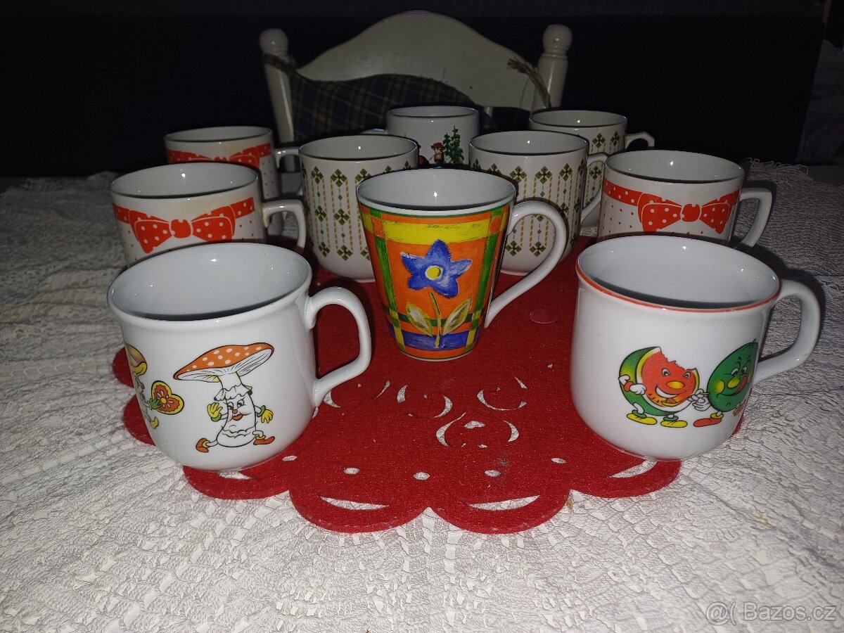 Retro porcelánové hrnky značené - 7