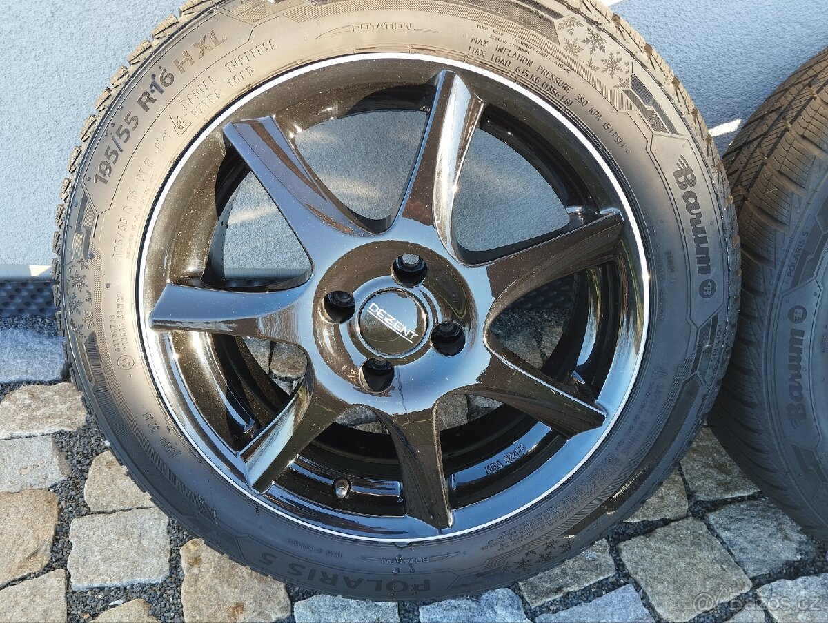 ALU Dezent 4x100 r16x6,5j ET 40, 195/55/16 Polaris 5 - 7