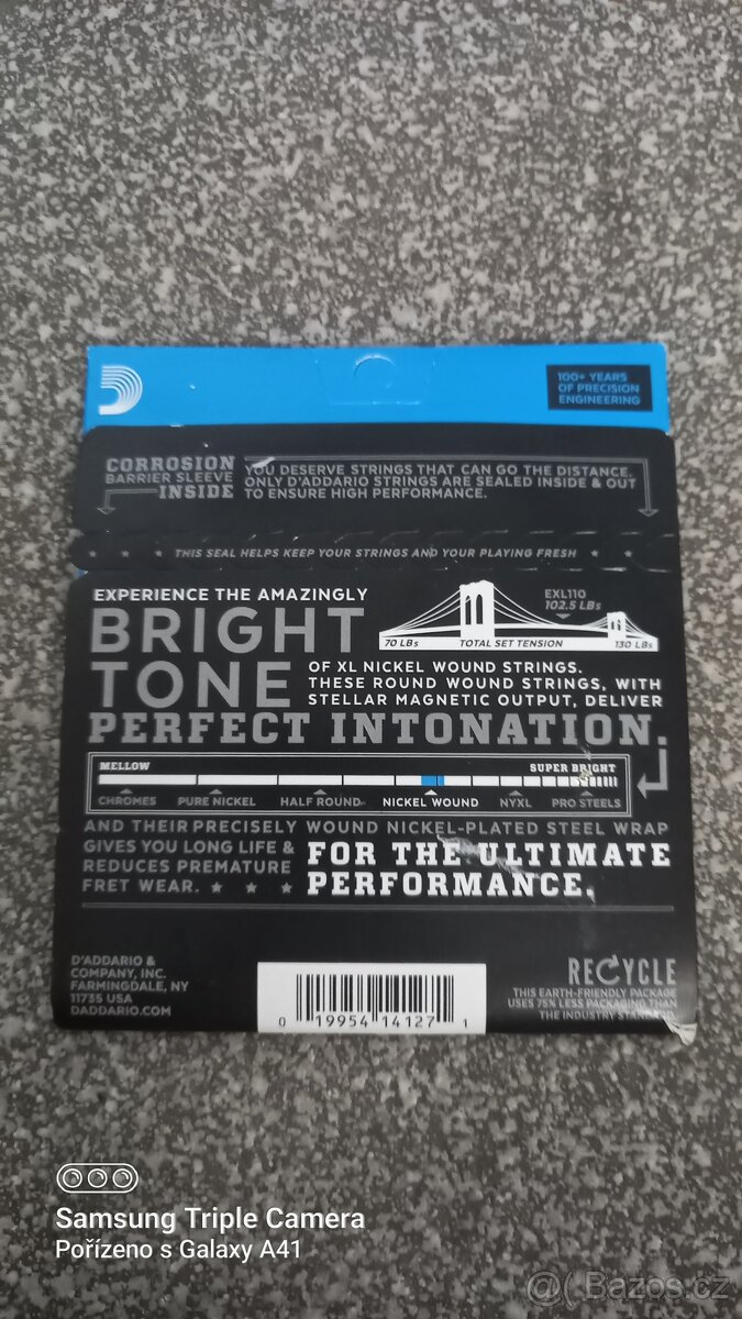 Struny na elektrickou kytaru 10/46 a 9/42 - 7
