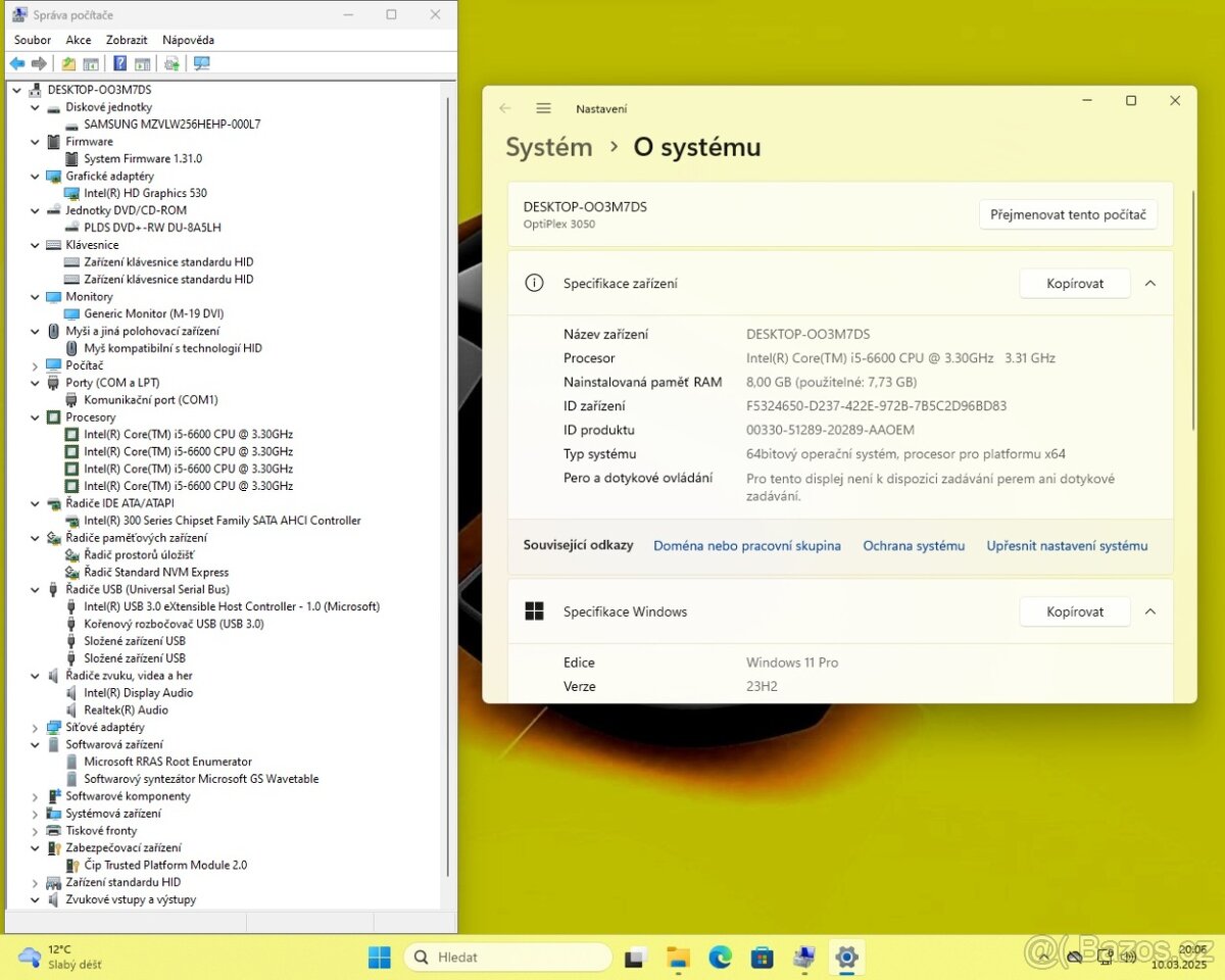 DELL OPTIPLEX 3050 /i5-6600/8GB/SSD256GB/HDMI/WIN11/ZÁRUKA - 7