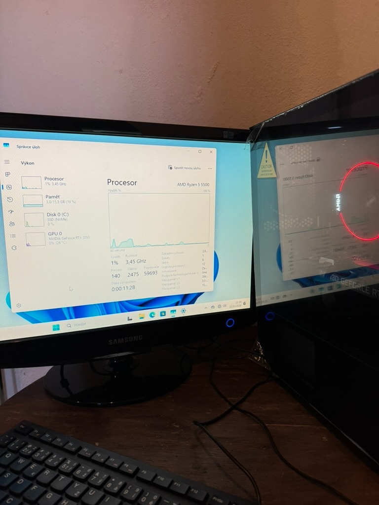 Herní PC | RTX 3050 8GB | Ryzen 5500 | 500GB M.2 SSD - 7