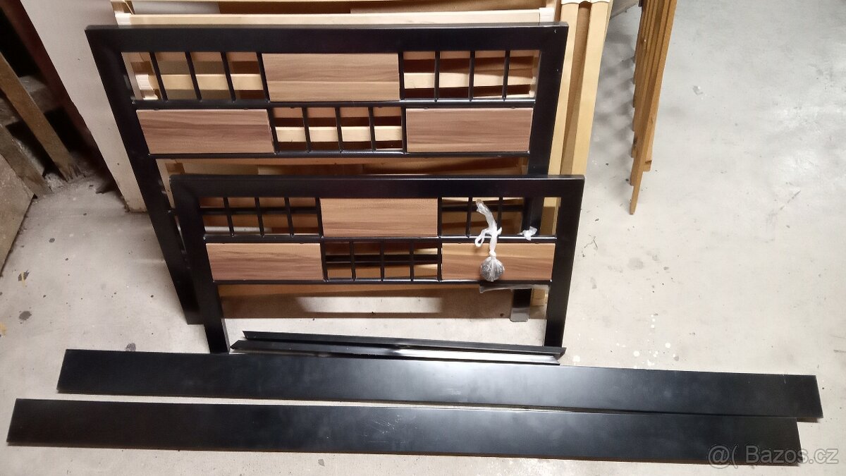 kovová postel 90x200 s lamelovým roštem - 7
