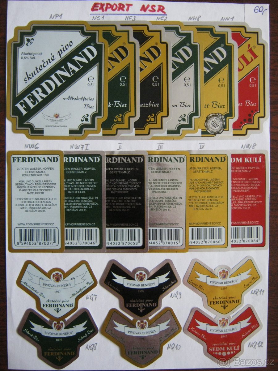 pivní etikety pivovar Benešov sbírka 490ks 1945-2025 - 7