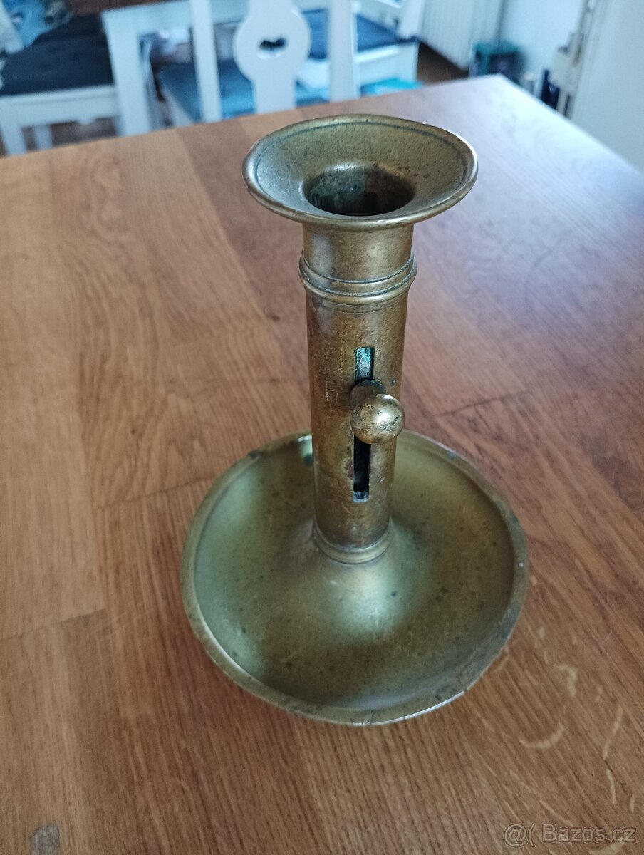 MOSAZNÝ EMPÍROVÝ SVÍCEN BIEDERMEIER 19. STOLETÍ Z FRANCIE - 7
