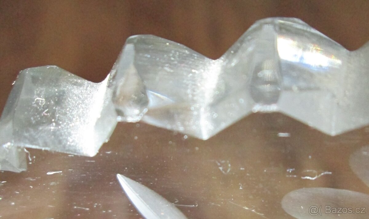 Nástolec - velká starožitná broušená mísa na noze - 7