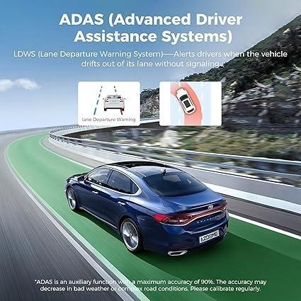 AZDOME M300 Autokamera, Přední kamera do auta 1296P s WiFi - 7