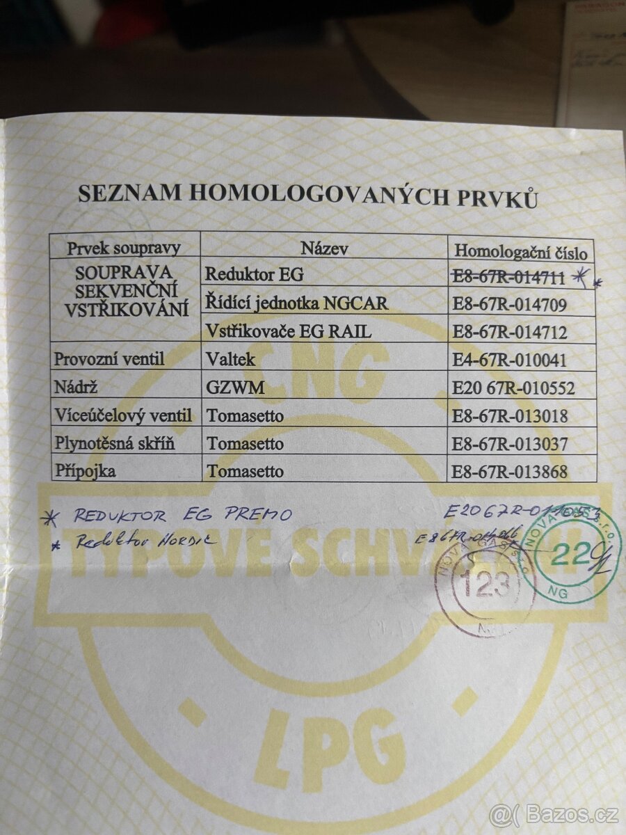 Přední část systému LPG - 7