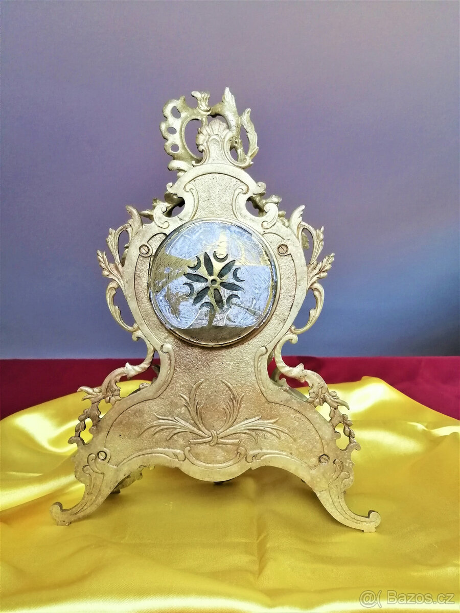 Starožitné krbové hodiny Japy Freres, Francie, 1878 - 7