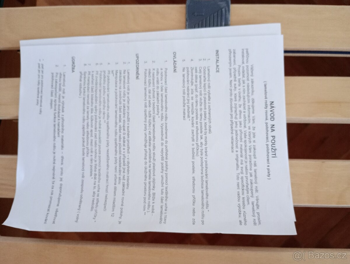 Rám postel z masivu (200180cm) a lamelové rošty - 7