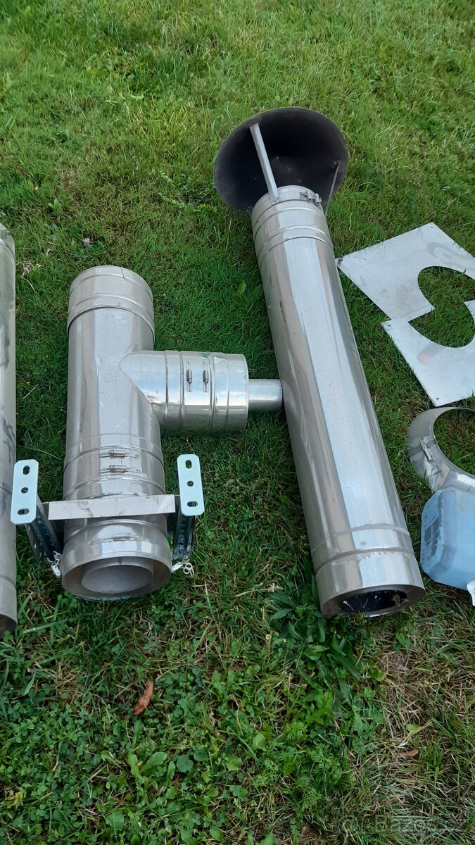 Komínová nerezová sestava pro peletová kamna 130mm - 7