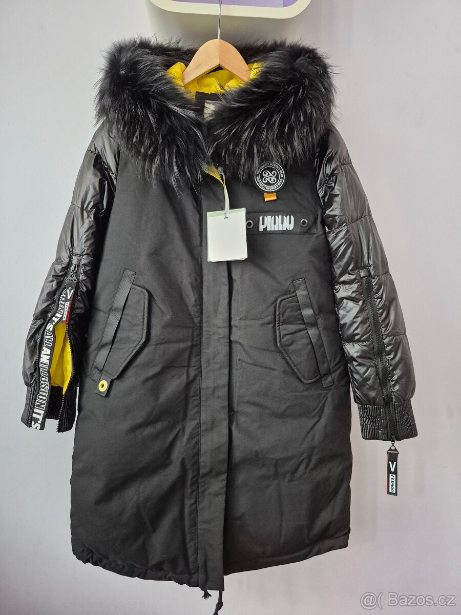 Nová dámská bunda s pravou kožešinou, velikost S - 7
