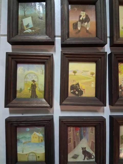 Dřevěné rámečky na obrázky + 1 ks fotoráměček plast - 7