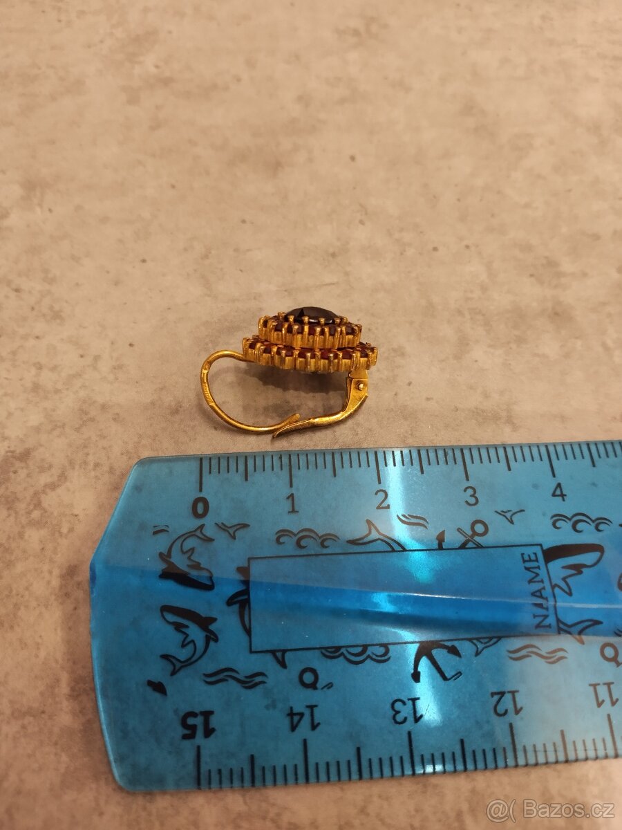 Náušnice český granát - 7