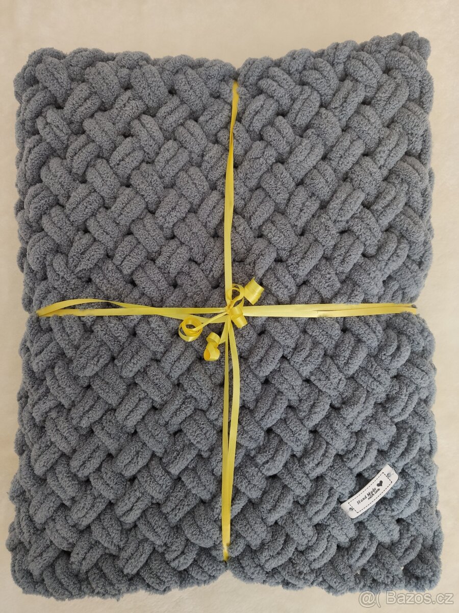 Pletená dětská deka šedá - 7