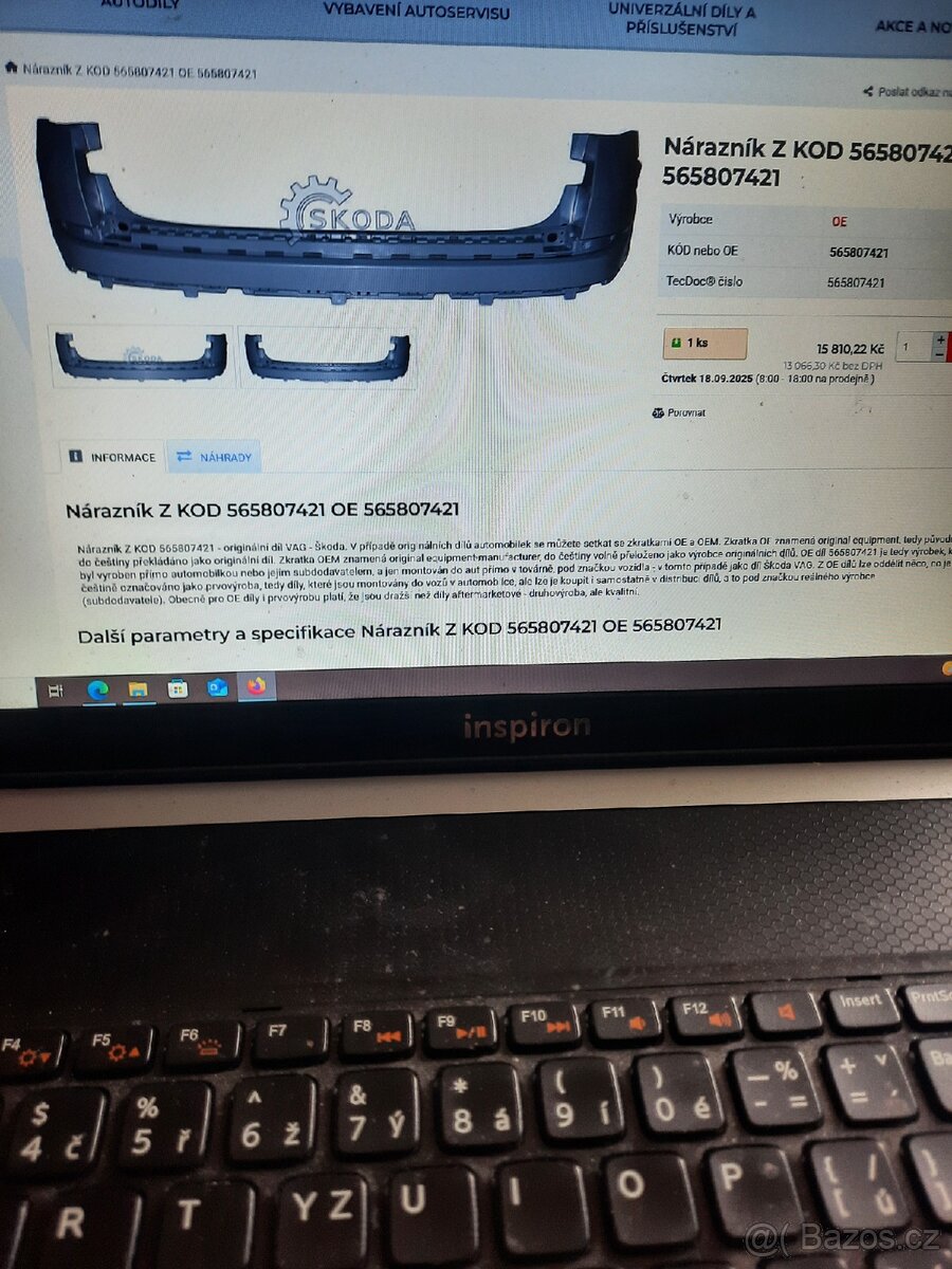 Zadní narazník Škoda Kodiag nový originální díl - 7