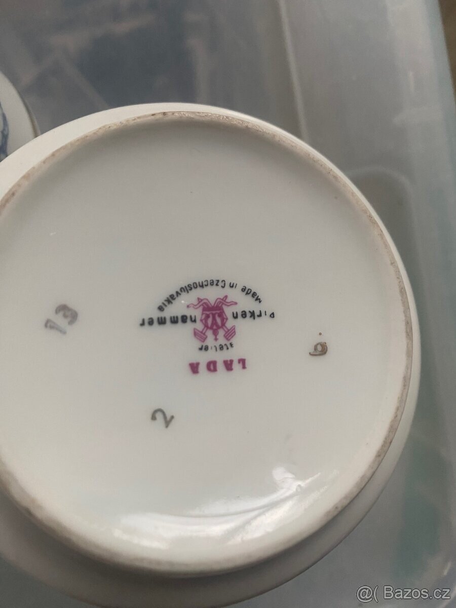 Pirkenhammer „LADA“ – 2 šálky + podšálky, cukřenka s víčkem, - 7